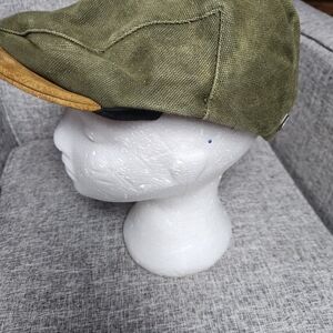 Green Canvas Men's Hooligan Flat Cap